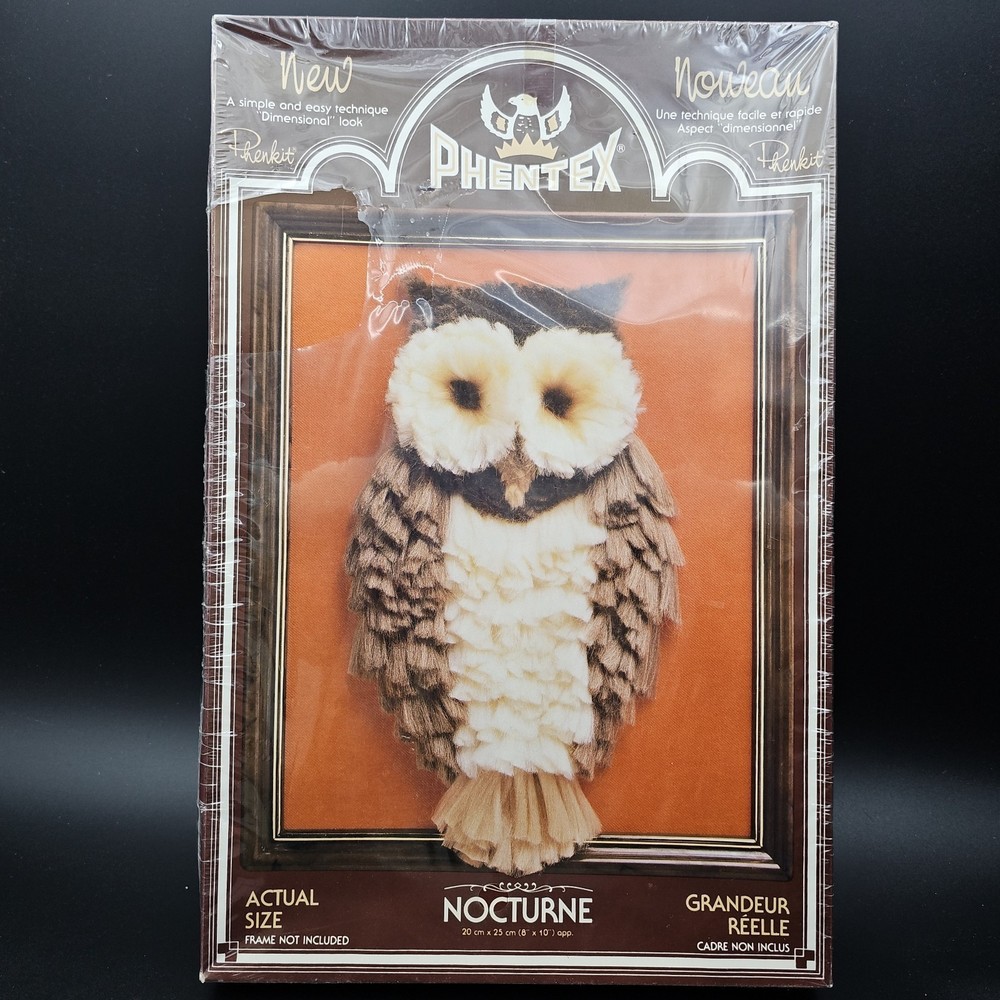 Vintage Phentex Nocturne Owl Craft Kit in Original Packaging